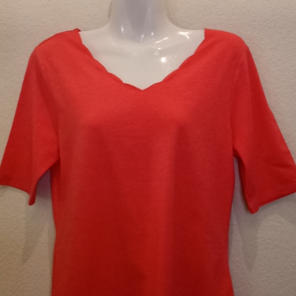 Lemon Way Coral Scalloped Neck Knit Top - Picture 5 of 13